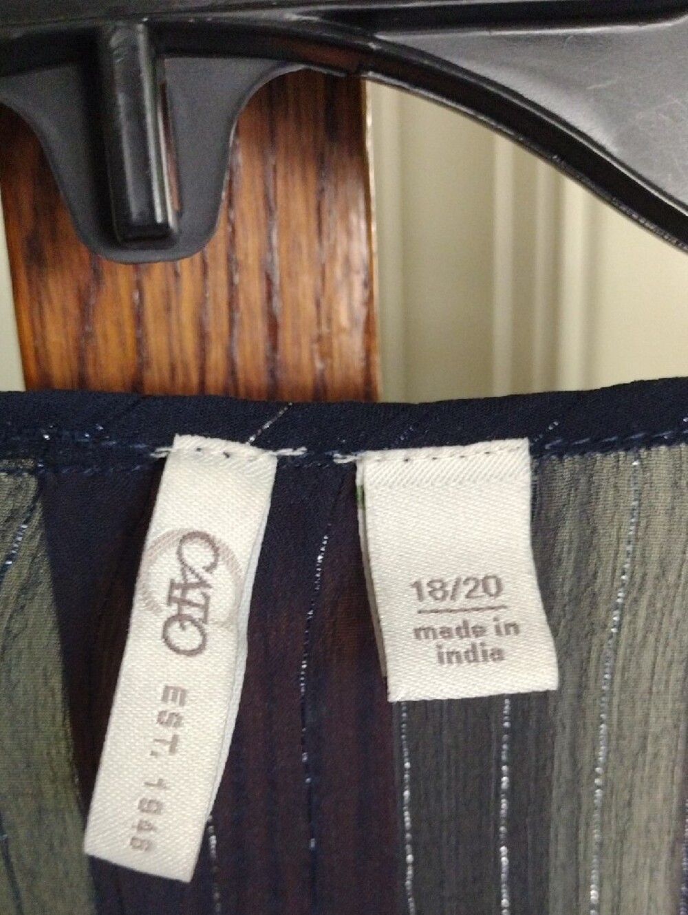 Cato Navy Sheer Tunic Over-Blouse with Colorful Embroidery Size 18/20 - Picture 3 of 5